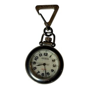 Guess Silver Clip-On Pocket Watch